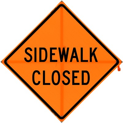 Bone 48x48 Mesh Construction Traffic Sign - Sidewalk Closed