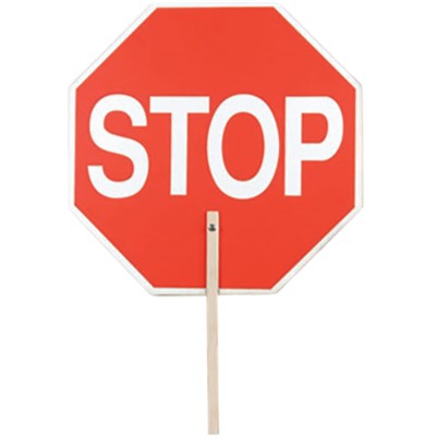Stop/Slow Octagon Wooden Paddle