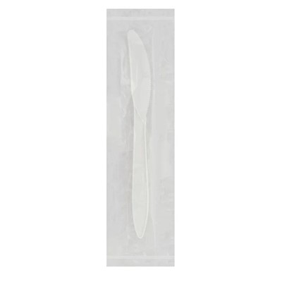 Wrapped Disposable White Plastic Knives - Case of 1000
