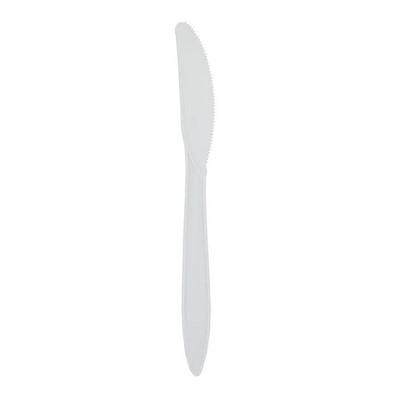 Disposable White Plastic Knives - Case of 1000