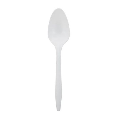 Disposable White Plastic Teaspoons - Case of 1000