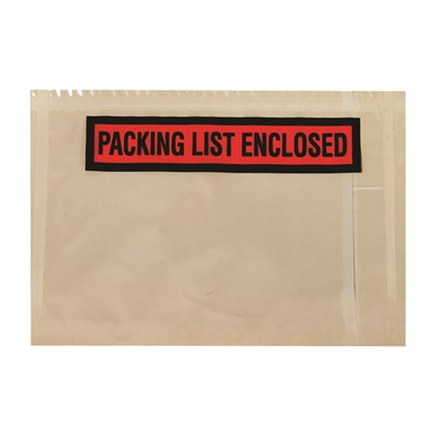 Case of 1000 4-1/2" W x 5-1/2" L Envelope Packing Lists Labeled