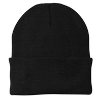 Black Fleece Lined Acrylic Knit Winter Hat CP90L-BLK