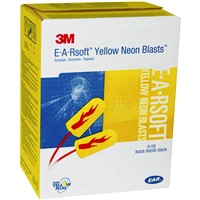 3M Box of 200 Pair NRR-33db Yellow Neons Blasts Corded Foam Earplugs