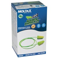 Moldex Box of 100 Pair NRR-33db Goin Green Corded Foam Earplugs 6622