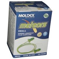 Moldex Box of 100 Pair NRR-28db Meteors Corded Foam Earplugs 6632