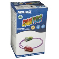 Moldex Box of 100 Pair NRR-33db SparkPlugs Foam Corded Earplugs 6654<br/>