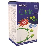 Moldex Box of 100 Pair NRR-30db Glide Corded Foam Earplugs 6945