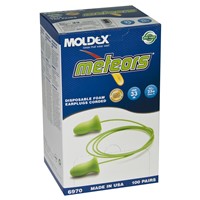 Moldex Box of 100 Pair NRR-33db Meteors Corded Foam Earplugs 6970