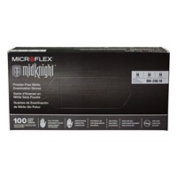 Microflex MidKnight Black Nitrile Disposable Gloves MK-296-XL