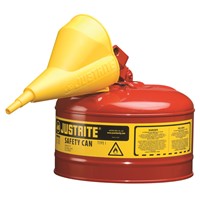 Justrite Type I Steel 2.5 Gallon Safety Can with Funnel 7125110