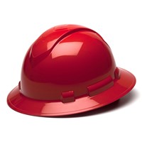 Pyramex Ridgeline 4-Point Ratchet Red Full Brim Hard Hat HP54120