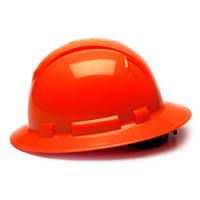 Pyramex Ridgeline 4-Point Ratchet Hi Vis Orange Full Brim Hard Hat