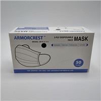 Armorcrest Black Disposable Pleated Face Mask 3010-BLACK