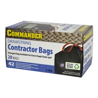 Commander 42 Gallon Drawstring Contractor Bags - Box of 28