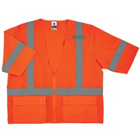 Ergodyne Class 3 Hi Vis Orange Mesh Safety Vest 8320Z-HVO-2X-3X