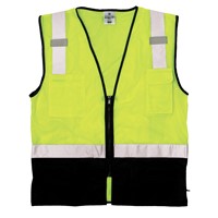 Kishigo Class 2 Hi Vis Lime Black Bottom Safety Vest 1509-LG-XL