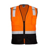 Kishigo Class 2 Hi Vis Orange Black Bottom Safety Vest 1529-SM-MD